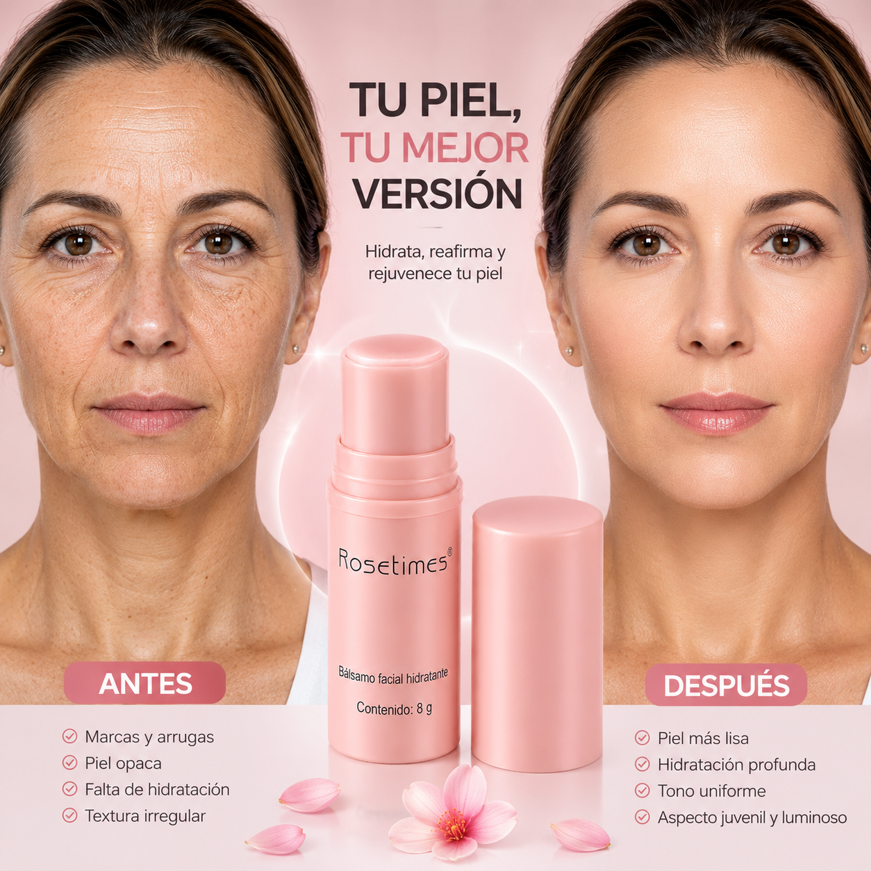 Rosetimes™ Balsamo Facial Hidratante Antiarrugas