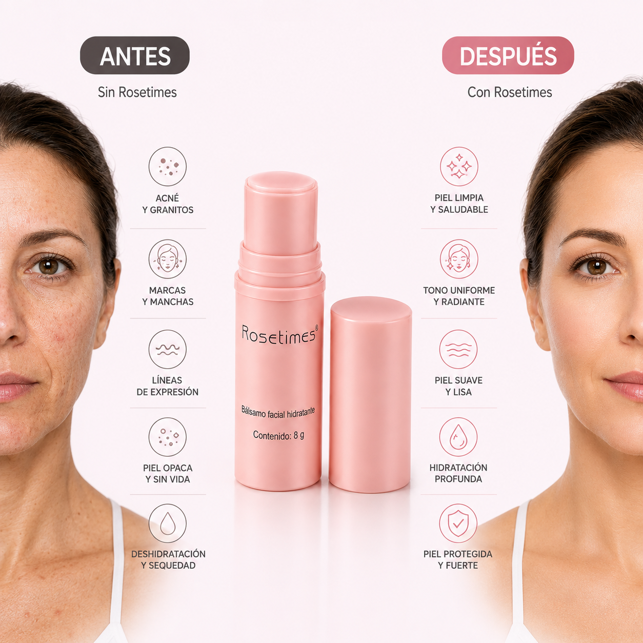 Rosetimes™ Balsamo Facial Hidratante Antiarrugas